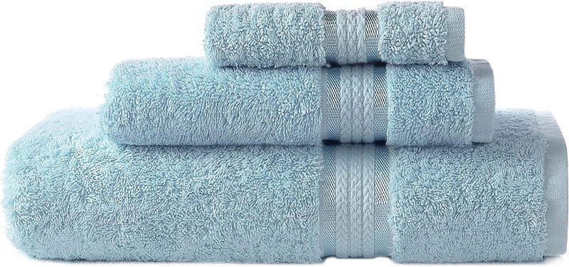 COTTON CRAFT Ultra Soft 6 Piece Towel Set - 2 Oversized Large Bath Towels,2 Hand Towels,2 Washcloths - Absorbent Quick Dry Everyday Luxury Hotel Bathroom Spa Gym Shower Pool - 100% Cotton - Charcoal Home & Garden > Linens & Bedding > Towels COTTON CRAFT Light Blue 3 Piece Towel Set 