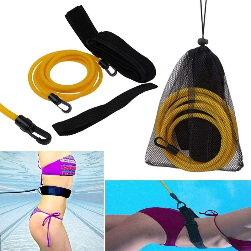 Graceyou Swim Training Belts Pool for Adults Swim Bungee Cords Swim Bands in Water Adjustable Swim Training Resistance Belt Static Swim Tether Stationary Swimming Pool Exercise Equipment Sporting Goods > Outdoor Recreation > Boating & Water Sports > Swimming GraceYou   