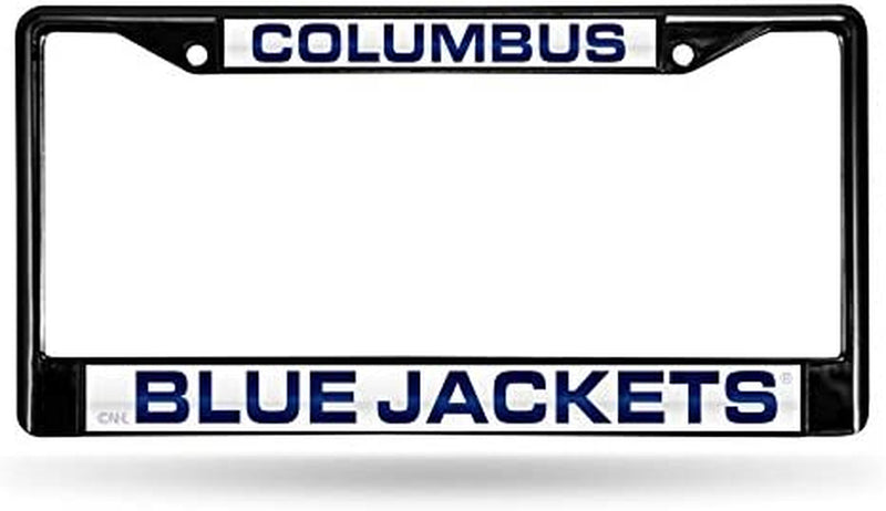 Rico Industries NHL Black Laser Cut Chrome Frame 12" X 6" Black Laser Cut Chrome Frame - Car/Truck/Suv Automobile Accessory Sporting Goods > Outdoor Recreation > Winter Sports & Activities Rico Industries Columbus Blue Jackets  