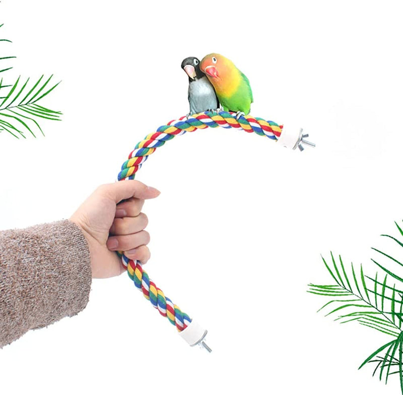 Shuoxpy Bird Cage Rope Perch, Parrot Multicolor Flexible Rope Perch, Rope Bungee Bird Toys for Parakeets Cockatiels, Conures, Lovebirds, Finches (39.4 Inch) Animals & Pet Supplies > Pet Supplies > Bird Supplies Shuoxpy   