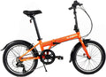 Zizzo via 20” Folding Bike-Lightweight Aluminum Frame Genuine Shimano 7-Speed 26Lb Sporting Goods > Outdoor Recreation > Cycling > Bicycles ZIZZO Metallic Orange 20" 