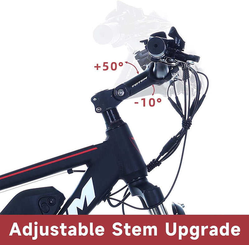 Totem Electric Bike for Adults 26”, Electric Mountain Bicycle 350W Motor, 20MPH Victor 2.0 with 36V 10.4Ah Removable Battery, E-MTB with Shimano 21 Speed Gears, Upgraded Adjustable Stem Sporting Goods > Outdoor Recreation > Cycling > Bicycles Totem   