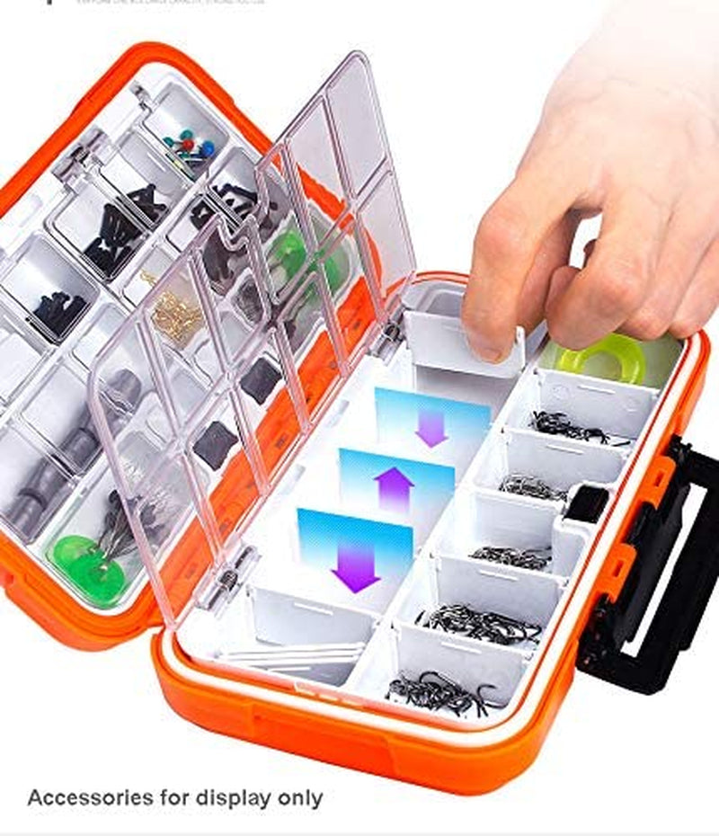 LESOVI Tackle Box, Waterproof Portable Tackle Box Organizer with Storing Tackle Set Plastic Storage - Mini Utility Lures Fishing Box, Small Organizer Box Containers for Trout Sporting Goods > Outdoor Recreation > Fishing > Fishing Tackle LESOVI   