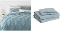 Pinch Pleat All-Season Down-Alternative Comforter Bedding Set - Twin / Twin XL, Burgundy Home & Garden > Linens & Bedding > Bedding KOL DEALS Spa Blue Bedding Set + Sheet Set, Spa Blue Full/Queen