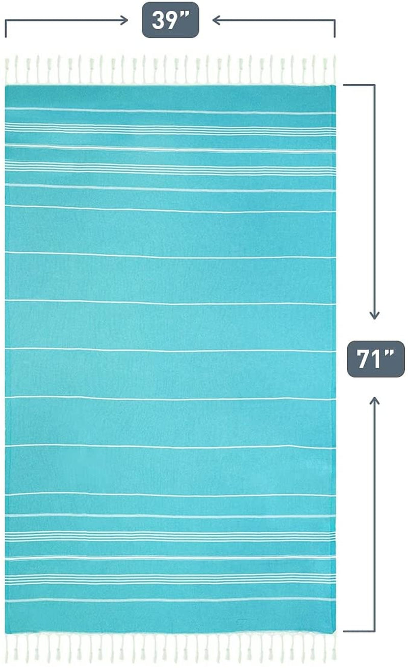 HAVLULAND (Set of 6) 100% Turkish Cotton Beach Towels (71"X39") Prewashed for Soft Feel - Oversized Highly Absorbent and Quick Dry Bath Towel - Horizontal Travel Towel - Extra Large Sand Free Blanket