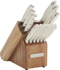 Sabatier 15-Piece Forged Triple Rivet Knife Block Set, High-Carbon Stainless Steel Kitchen Knives, Razor-Sharp Knife Set with Acacia Wood Block, White Handles Home & Garden > Kitchen & Dining > Kitchen Tools & Utensils > Kitchen Knives Sabatier White 13-Piece 