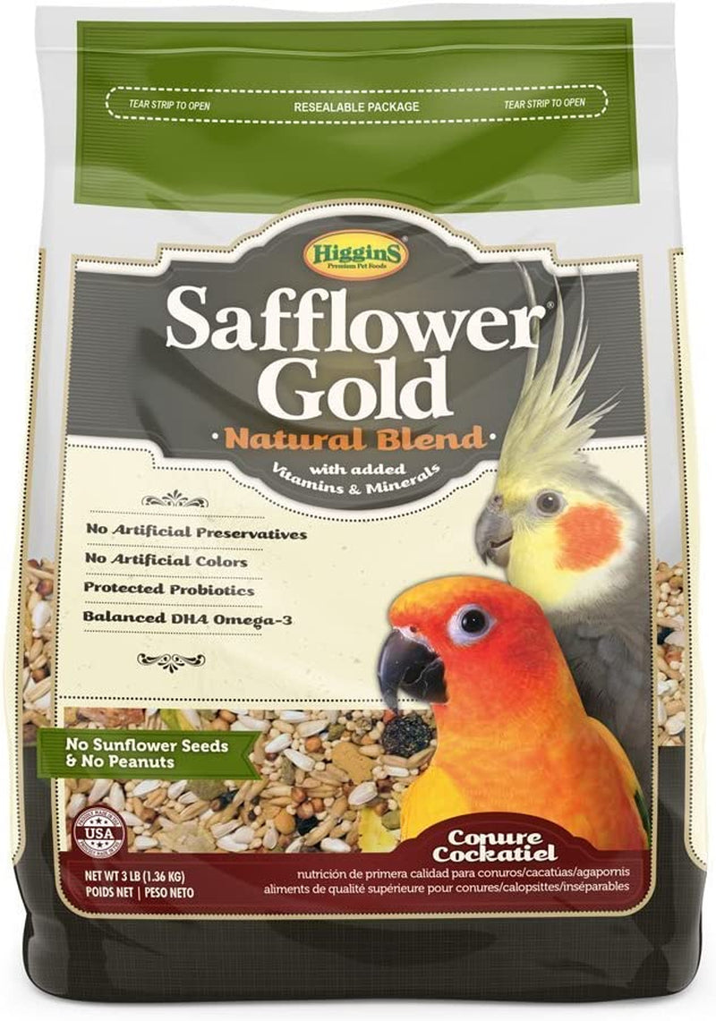 Higgins Safflower Gold Conure & Cockatiel Bird Food. 3 Lb. Bag. Conure Food, Cockatiel Food Animals & Pet Supplies > Pet Supplies > Bird Supplies > Bird Food Higgins   