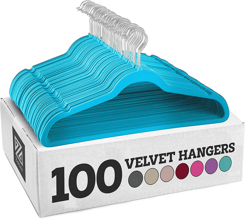 Zober Velvet Hangers 50 Pack - Black Hangers for Coats, Pants & Dress Clothes - Non Slip Clothes Hanger Set W/ 360 Degree Swivel, Holds up to 10 Lbs - Strong Felt Hangers for Clothing Sporting Goods > Outdoor Recreation > Fishing > Fishing Rods ZOBER Turquoise 100 Pack 