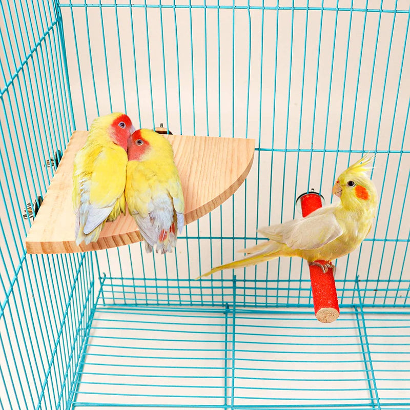 Bird Perch Platform Wood Stand for Small and Medium Parrots,Parakeet,Conure,Finch,Budgie Cage Accessories Training Toys Sector (Style-1)