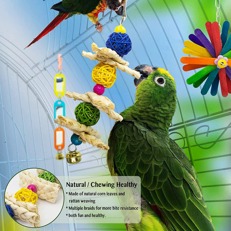 Duckiimo Bird Parakeet Swing Chewing Toys, Parrot Hammock Bell Toys, Bird Small Mirror Toy in Cage for Parakeets, Cockatiels, Conure, Lovebirds, Budgies, Mynahs, Finches Accessories Toy (DKM0721BC02) Animals & Pet Supplies > Pet Supplies > Bird Supplies > Bird Toys Duckiimo   