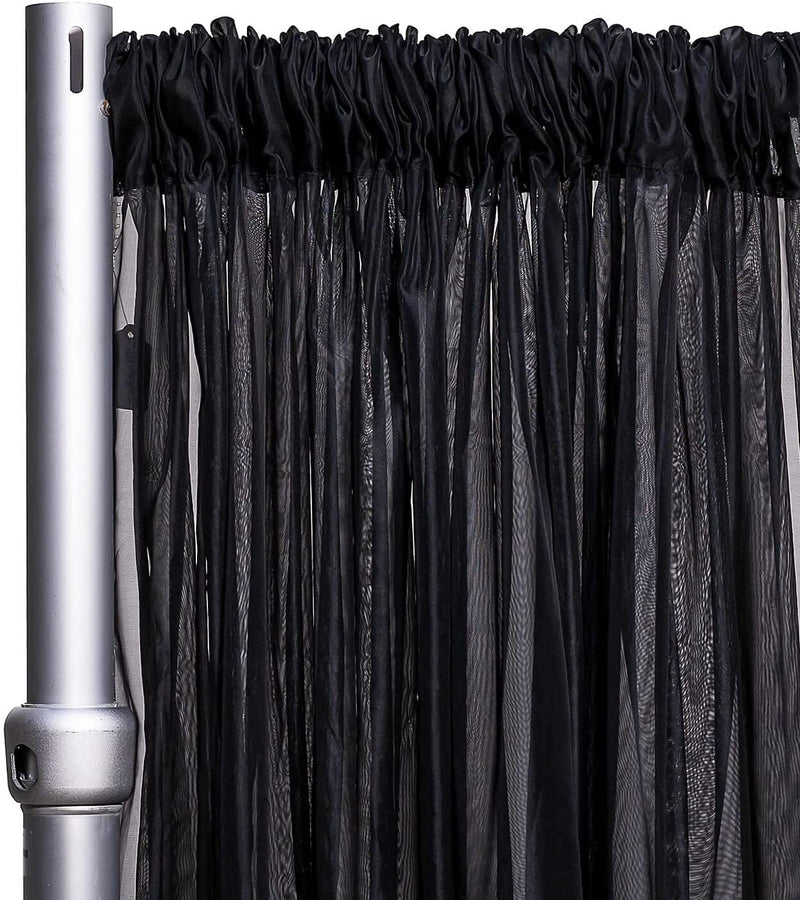 Event Decor Direct Long Sheer Voile Curtains for Windows with 4" Rod Pockets Party Celebrations Weddings Soft Versatile & Washable, 10Ft Wide X 10Ft Long, White Home & Garden > Decor > Window Treatments > Curtains & Drapes Event Decor Direct Black 15FT 