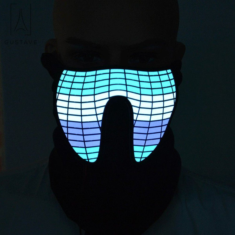 Gustave Light up LED Halloween Mask Sound Activated Scary Mask Festival Cosplay Party Costume Dance Luminous Mask Apparel & Accessories > Costumes & Accessories > Masks Gustave   