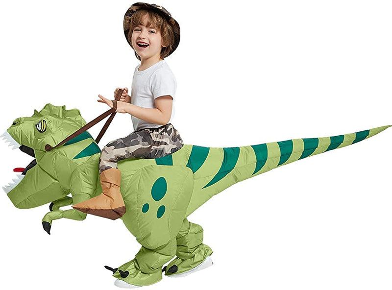 One Casa Inflatable Dinosaur Costume Riding T Rex Air Blow up Funny Fancy Dress Party Halloween Costume for Kids  One Casa   