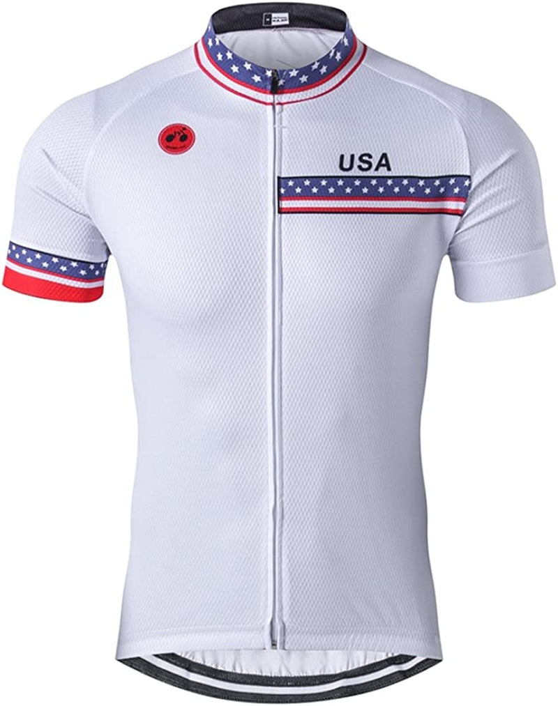 Weimostar Men'S USA Cycling Jersey Short Sleeve Biking Shirts Breathable with Pokects Sporting Goods > Outdoor Recreation > Cycling > Cycling Apparel & Accessories Weimostar   