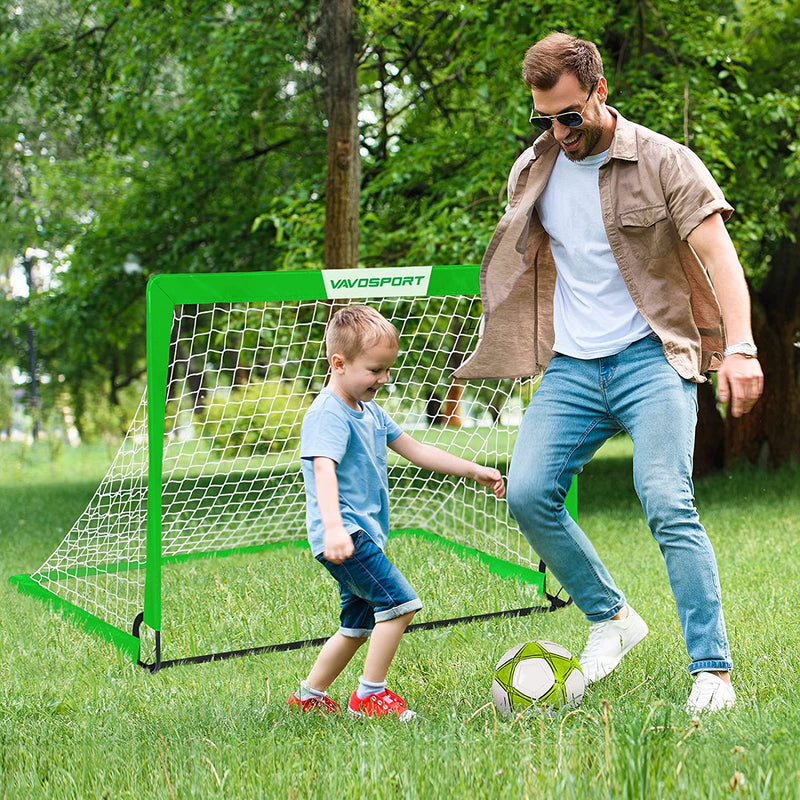 Kids Soccer Goals for Backyard Set - 2 of 4' X 3' Portable Soccer Goal Training Equipment, Pop up Toddler Soccer Net with Soccer Ball, Soccer Set for Kids and Youth Games, Sports, Outdoor Play Sporting Goods > Outdoor Recreation > Winter Sports & Activities VAVOSPORT   
