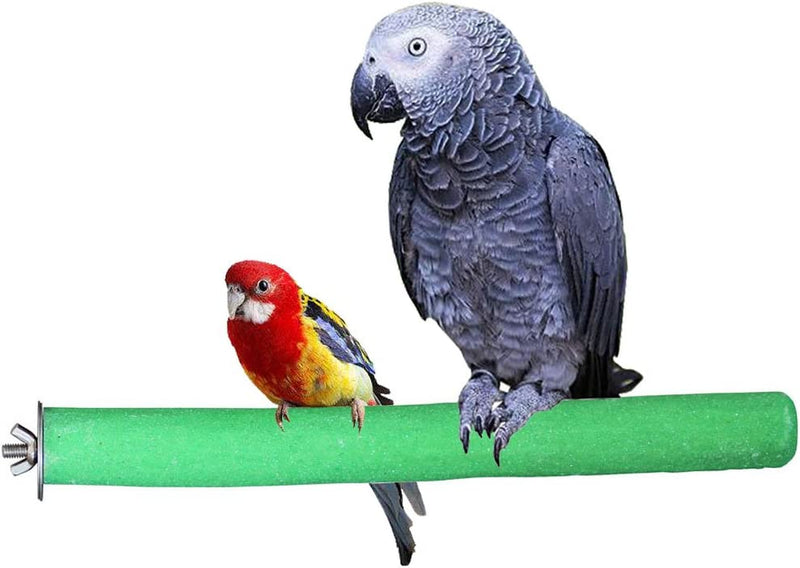 Bird Perch Rough-Surfaced Nature Wood Stand Toy Branch for Parrots by Kintor Green