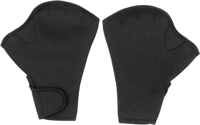 Mengk Neoprene Swimming Gloves Webbed Fitness Water Resistance Training Gloves with Adjustable Wrist Strap Diving Swim Training Mittens