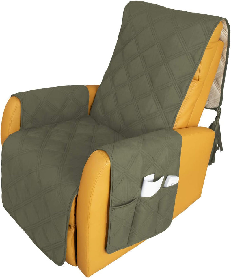 Recliner Chair Covers Waterproof with Anti-Skip Furniture Protector Sofa Slipcover for Children, Sofa Covers for Dogs (Black, 23'') Home & Garden > Decor > Chair & Sofa Cushions CHHKON Green 30'' 