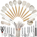 Kitchen Utensils Set- 35 Pcs Cooking Utensils with Grater,Tongs, Spoon Spatula &Turner Made of Heat Resistant Food Grade Silicone and Wooden Handles Kitchen Gadgets Tools Set for Nonstick Cookware Home & Garden > Kitchen & Dining > Kitchen Tools & Utensils BESTZMWK Khaki  