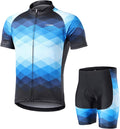 Lixada Men'S Cycling Jersey Set Bicycle Short Sleeve Set Quick-Dry Breathable Shirt with 3D Cushion Shorts Padded Sporting Goods > Outdoor Recreation > Cycling > Cycling Apparel & Accessories Lixada Blue XX-Large 