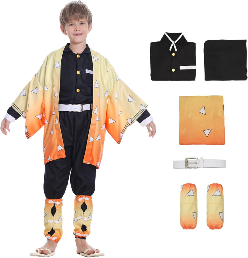 SAMDIGO Anime Slayer Cosplay Costume Outfit, Kimono Costume Outfits Halloween Christmas  SAMDIGO Yellow Large 
