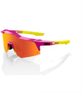 100% Speedcraft XS Sport Performance Cycling Sunglasses Premium Vented Baseball Road Bike Triathlon with Interchangeable Lens Sporting Goods > Outdoor Recreation > Cycling > Cycling Apparel & Accessories 100% Fernando Tatis Jr Se Pink / Yellow - Hiper Red Multilayer Mirror Lens  