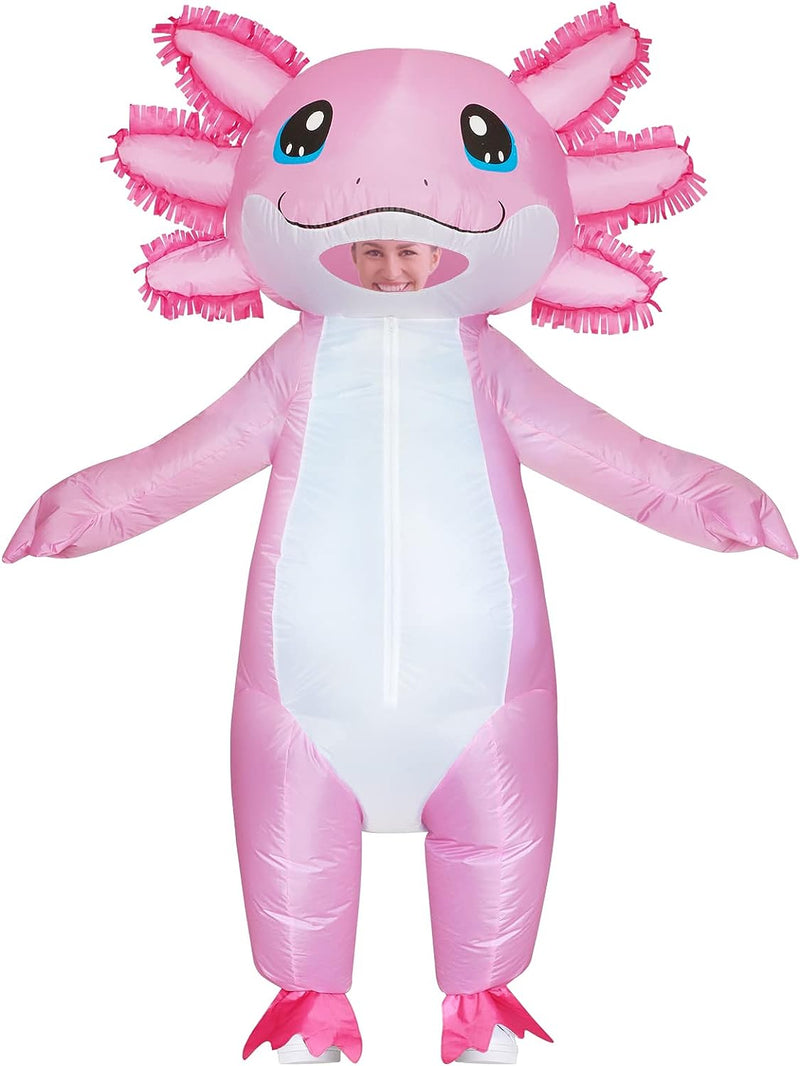 Stegosaurus Inflatable Costume Adult Axolotl Costumes Deluxe Halloween Air Blow-Up Costume Pink Axolotl Costumes for Women Men Cosplay Party  Stegosaurus   