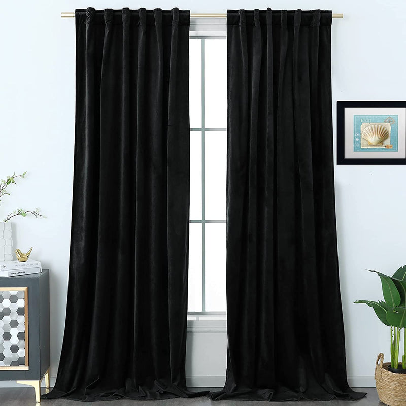 Timeper Mauve Velvet Curtains 84 Inches - Home Decoration Soft Flannel Wild Rose Luxury Dressing Look for Party / Film Room Thermal Insulated Noise Absorb, Rod Pocket Back Tab, 52 Wx 84 L, 2 Panels Home & Garden > Decor > Window Treatments > Curtains & Drapes Timeper Black Back Tab W52 x L84