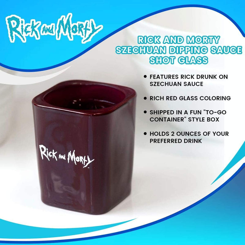 Rick and Morty Szechuan Dipping Sauce Shot Glass - Novelty Collectible Drinking Glasses - Unique Gift for Birthdays, Holidays, House Warming Parties