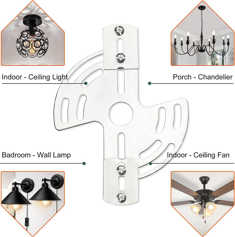 Lighting Adjustable Crossbar with Screws and Nuts, Multifunctional Ceiling Light Bracket Light Fixture Crossbar Plate for Mount Wall Light, Close to Ceiling Light, Chandelier Home & Garden > Lighting > Lighting Fixtures > Chandeliers Qc   