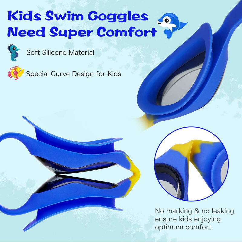 Kids Goggles, Kids Swim Goggles for Boys Girls Swimming Goggles Sporting Goods > Outdoor Recreation > Boating & Water Sports > Swimming > Swim Goggles & Masks TOPLUS   