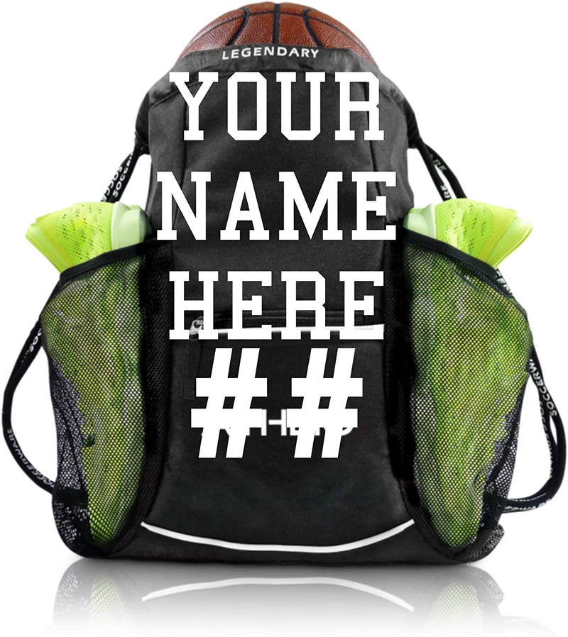Legendary Drawstring Gym Bag - Waterproof | for Sports & Workout Gear | XL Capacity | Heavy-Duty Sackpack Backpack Home & Garden > Household Supplies > Storage & Organization Soccerware Custom Personalize Name Logo  