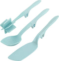 Rachael Ray Tools and Gadgets Lazy Crush & Chop, Flexi Turner, and Scraping Spoon Set / Cooking Utensils - 3 Piece, Teal Blue