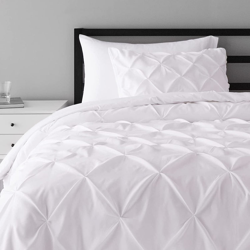 Pinch Pleat All-Season Down-Alternative Comforter Bedding Set - Twin / Twin XL, Burgundy Home & Garden > Linens & Bedding > Bedding KOL DEALS Bright White Bedding Set Twin/TwinXL