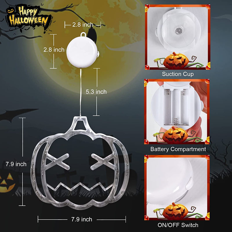 Lolstar Halloween Decorations 3 Pack Orange Pumpkin, White Ghost, Purple Bat Halloween Window Lights with Suction Cup, Battery Operated Halloween Lights, 2023 Upgrade Slow Fade Mode and Timer Function  LOLStar   