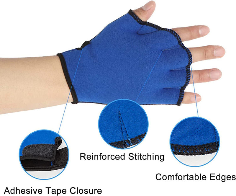 Mengk Webbed Swimming Gloves Aquatic Traning Paddles Water Resistance Diving Hand Paddles for Swimming Diving Training Sporting Goods > Outdoor Recreation > Boating & Water Sports > Swimming > Swim Gloves MengK   
