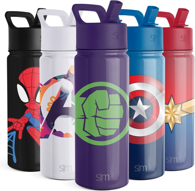 Simple Modern Marvel Spider Man Kids Water Bottle with Straw Lid | Insulated Stainless Steel Reusable Tumbler Gifts for School, Toddlers, Girls, Boys | Summit Collection | 14Oz, Spider Armor Home & Garden > Kitchen & Dining > Tableware > Drinkware Simple Modern Hulk Smash 18oz Water Bottle 