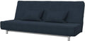 SOFERIA Replacement Compatible Cover for BEDDINGE 3-Seat Sofa-Bed, Fabric Eco Leather Creme Home & Garden > Decor > Chair & Sofa Cushions Soferia Majestic Velvet Navy  