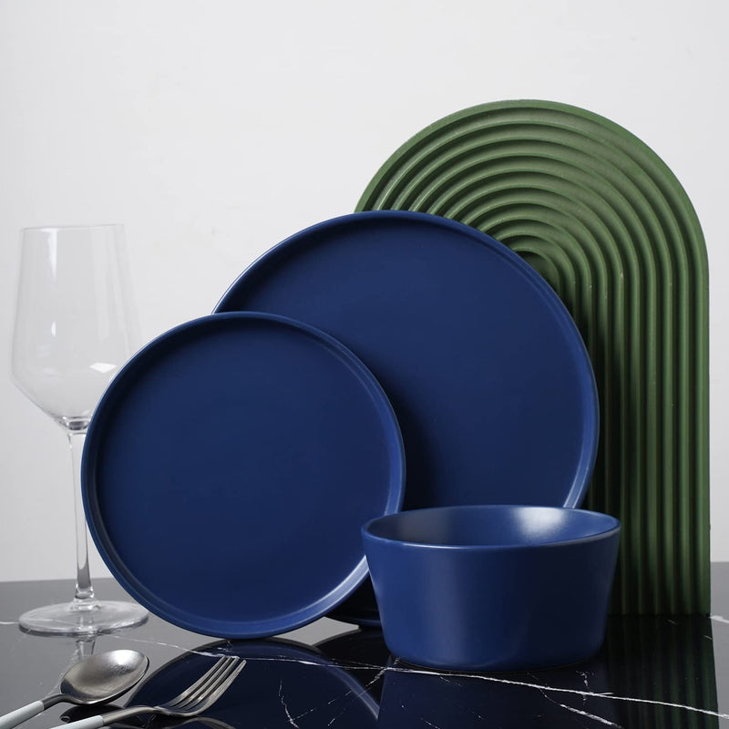 Stone Lain Coupe Dinnerware Set, Service for 4, Black Matte, Matte Black Home & Garden > Kitchen & Dining > Tableware > Dinnerware Stone Lain Blue Service For 8 - 24 Pieces 