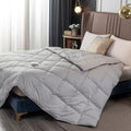 Confibona Lightweight 90% White down Comforter/Blanket,King Size,Cooling Duvet Insert for Summer /Warm Weather,Machine Washable,Super Soft Cotton Shell without Noise,Light Gray Home & Garden > Linens & Bedding > Bedding > Quilts & Comforters confibona Light Gray Twin/Twin XL 