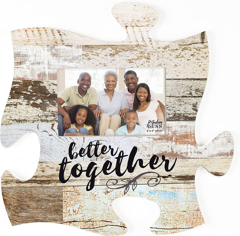 P. Graham Dunn Memories White Distressed Wood Look 4 X 6 Wood Puzzle Wall Plaque Photo Frame Home & Garden > Decor > Picture Frames P. Graham Dunn Brown Better Together  