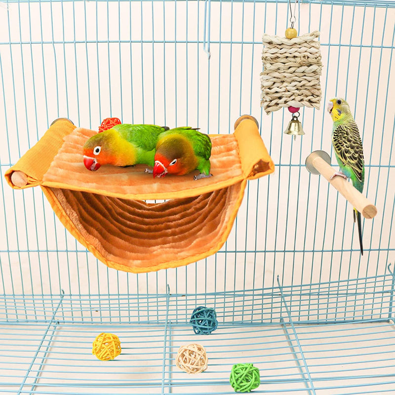 Omawrf Bird Hammocks Winter Warm Bird Nest House Plush Parrot House Bed Hammock Tent Toy Bird Cage Perch Stand for Budgies Parakeet Cockatiels Hamster Other Small Animals (Yellow) Animals & Pet Supplies > Pet Supplies > Bird Supplies > Bird Toys Omawrf   
