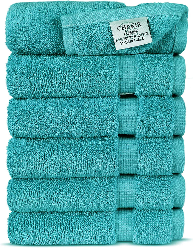Luxury Spa and Hotel Quality Premium Turkish Cotton Washcloth Towel Set (Black) Home & Garden > Linens & Bedding > Towels Chakir Turkish Linens Aqua Blue  