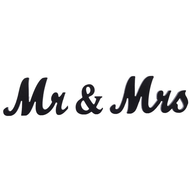 Mr and Mrs Sign for Wedding Table Decor Large Wooden Letters Anniversary Party Valentine'S Day Letter Ornaments Wooden Table Decoration Wedding Reception Sign 1 Set Black Home & Garden > Decor > Seasonal & Holiday Decorations Fly Sunton Black  