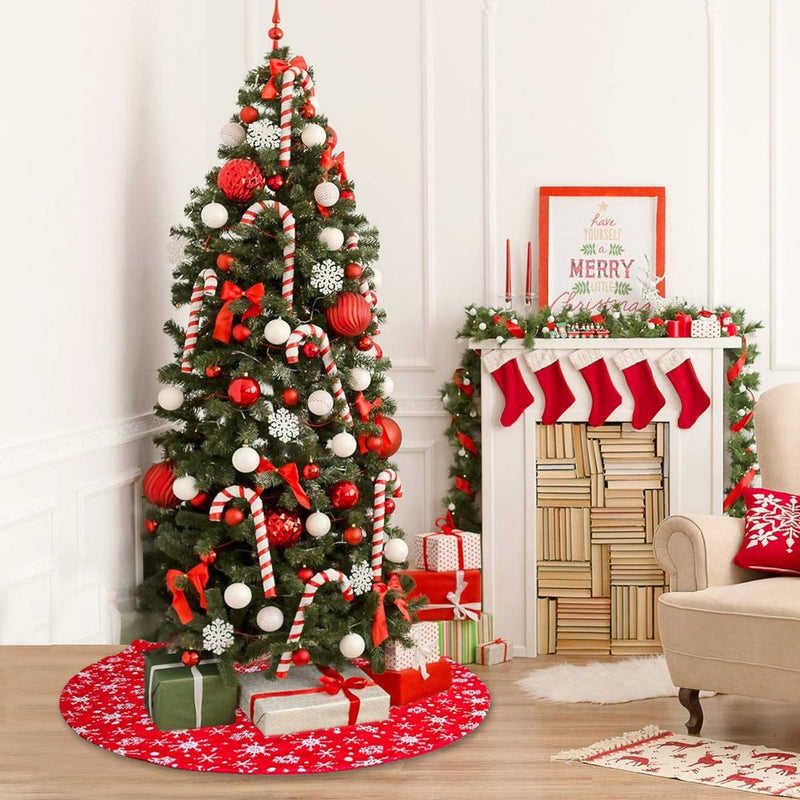 Doingart 30'' Red Christmas Tree Skirt Mat Decoration for Xmas New Year Home & Garden > Decor > Seasonal & Holiday Decorations > Christmas Tree Skirts Goodpoint Trading Inc   