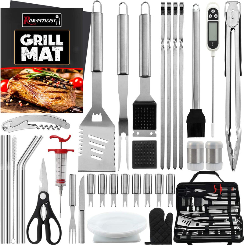 Romanticist 26PCS Complete Barbecue Tool Set with Storage Bag - Portable Grill Tool Kit - Professional BBQ Set for Outdoor Cooking and Camping Grill Accessories Sets Home & Garden > Kitchen & Dining > Kitchen Tools & Utensils ROMANTICIST 40PCS Grill Set  