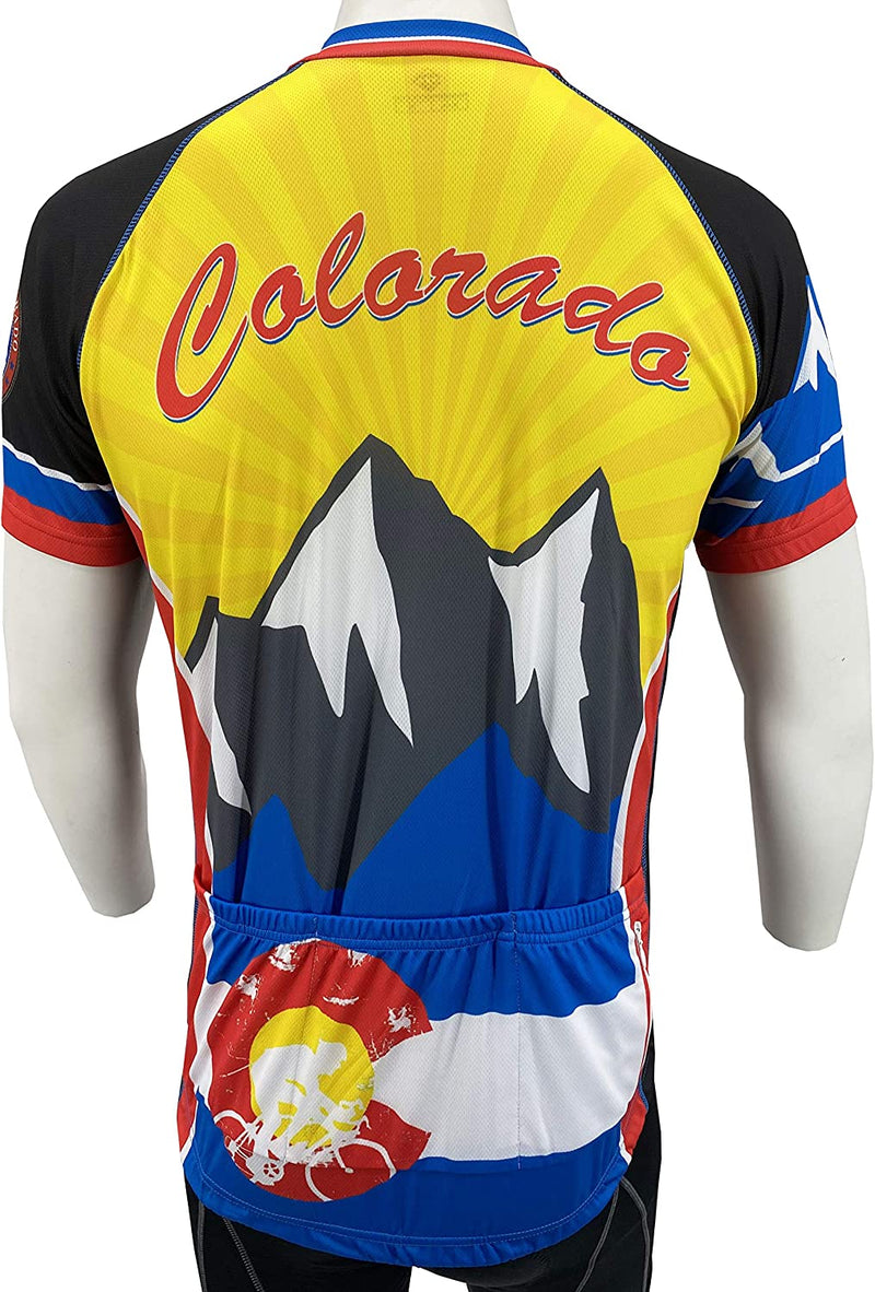 PEAK 1 SPORTS Colorado Men'S Cycling Short Sleeve Bike Jersey Sporting Goods > Outdoor Recreation > Cycling > Cycling Apparel & Accessories Peak 1 Sports   
