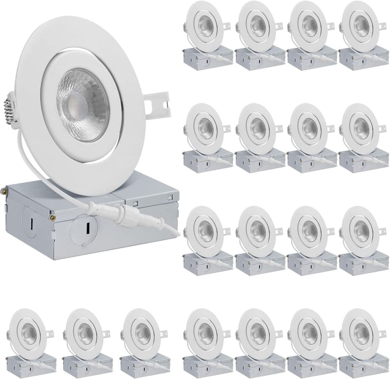 QPLUS 4 Inch Ultra-Thin Adjustable Eyeball Gimbal LED Recessed Lighting with Junction Box/Canless Downlight, 10 Watts, 750Lm, Dimmable, Energy Star and ETL Listed (5000K Day Light, 12 Pack) Home & Garden > Lighting > Flood & Spot Lights QPLUS 5000K Day Light 20 Pack 