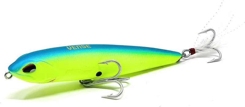 Vense Tumbao 130 Surface Evolution Stick Topwater Fishing Lure for Satlwater and Freshwater. Mustad Treble Hook 3X Sporting Goods > Outdoor Recreation > Fishing > Fishing Tackle > Fishing Baits & Lures Vense BLUEBACK CHART 002  