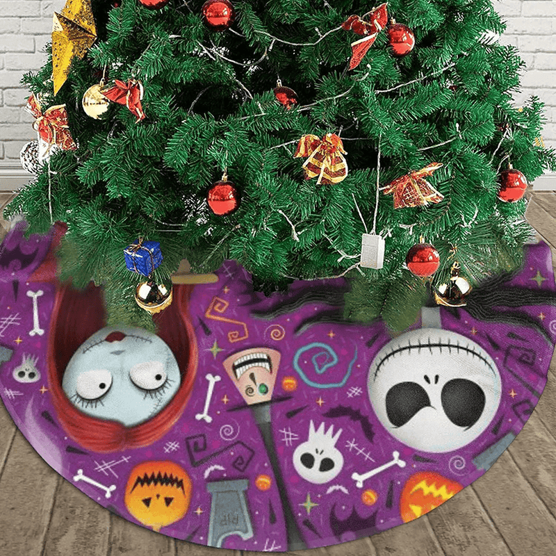 Dead The Nightmare Before Christmas Tree Skirt Xmas New Year Holiday Decorations Indoor Outdoor 36 inch Home & Garden > Decor > Seasonal & Holiday Decorations > Christmas Tree Skirts Sictlay   